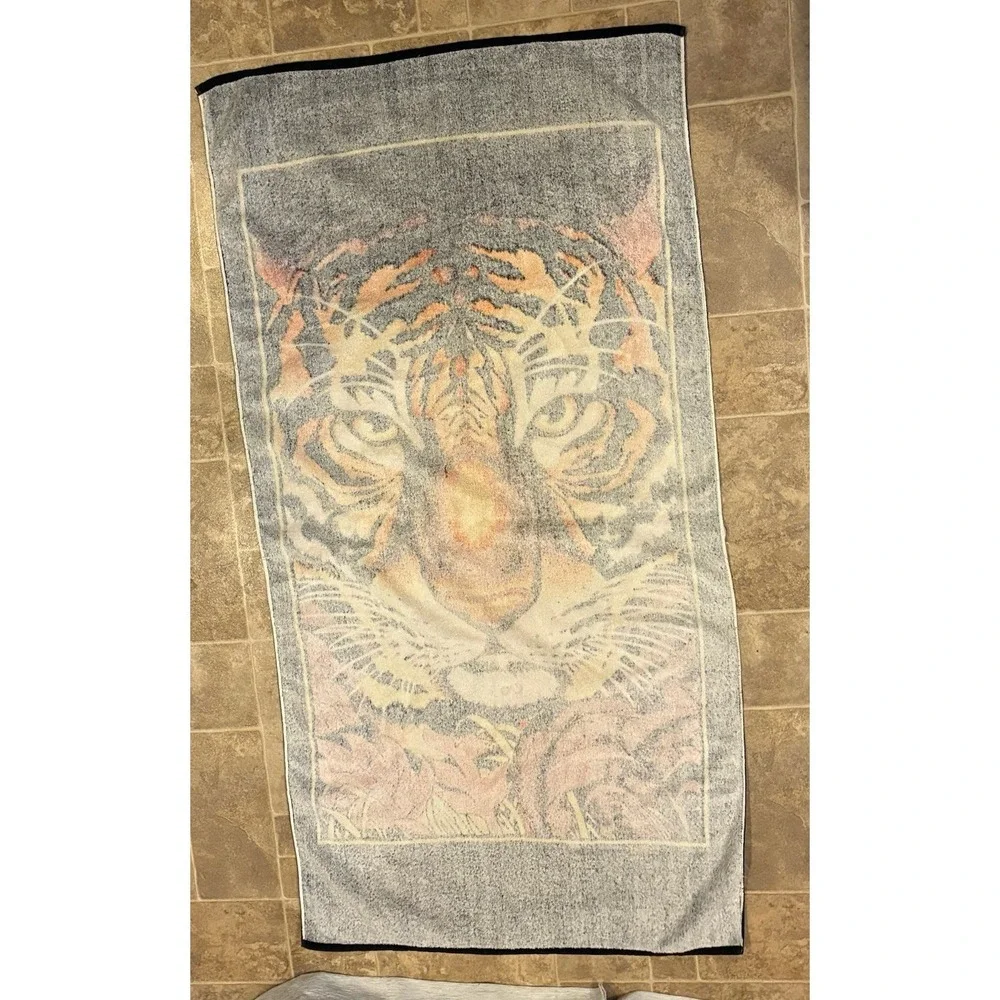 Vtg Large Tiger‎ Print Towel